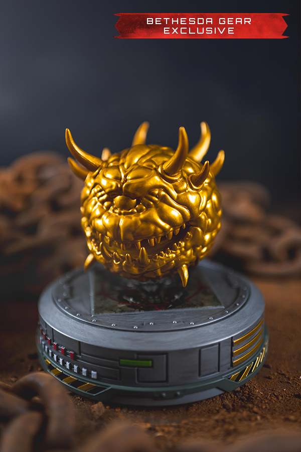 Figurina del cacodemone d'oro fluttuante di DOOM (1993) (esclusiva Bethesda Gear)