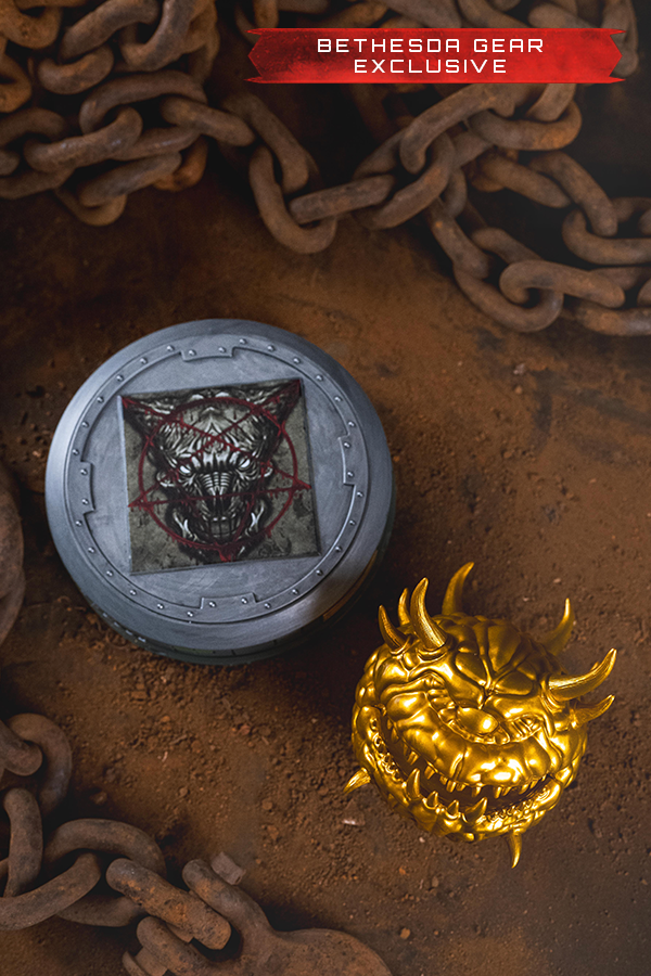 Figurina del cacodemone d'oro fluttuante di DOOM (1993) (esclusiva Bethesda Gear)
