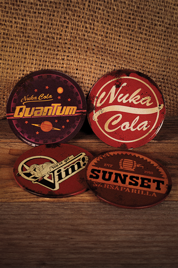 Fallout Set of 4 Metal Coasters – Bethesda International Gear Store