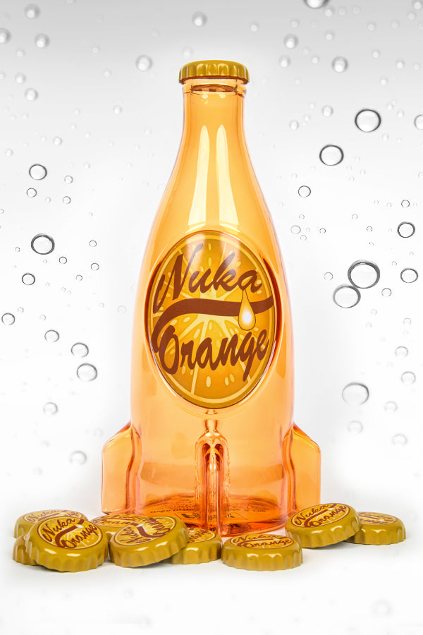 Fallout Nuka Cola Botella de vidrio naranja y tapón