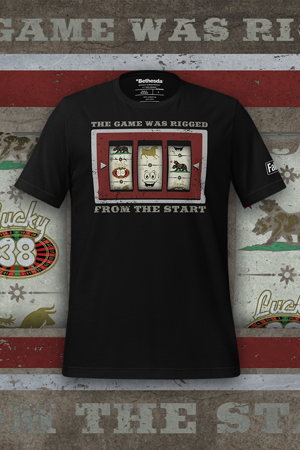 bethesda international gear Fallout Rigged From the Start Tee