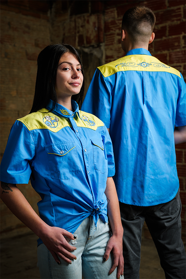 fallout gear store Fallout Vault-Tec Cowboy Button-Up Shirt