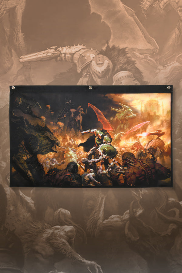 DOOM: The Dark Ages Slayer's Battle Wall Banner – Bethesda International Gear Store