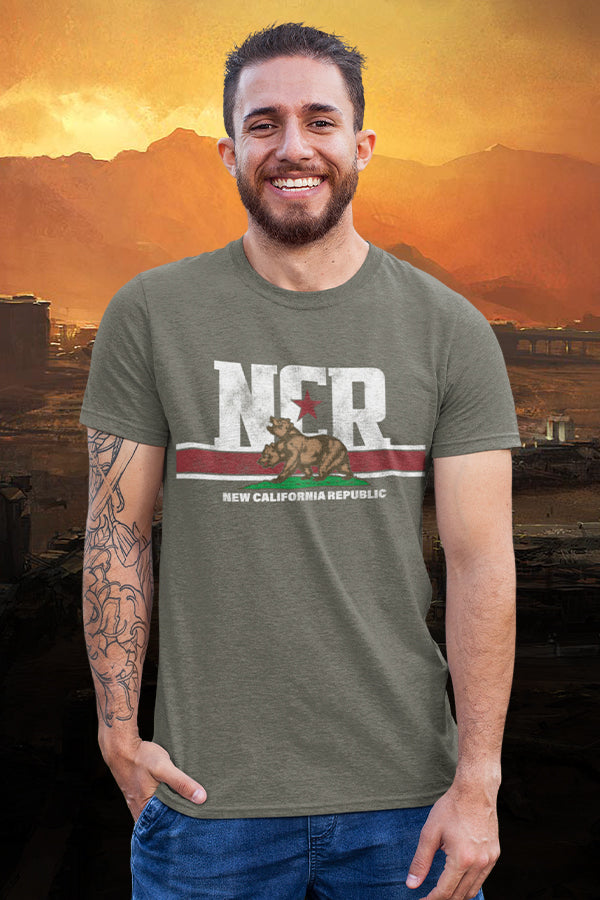 ca gear Fallout New CA Republic Tee (Military Green) – Bethesda International Gear Store