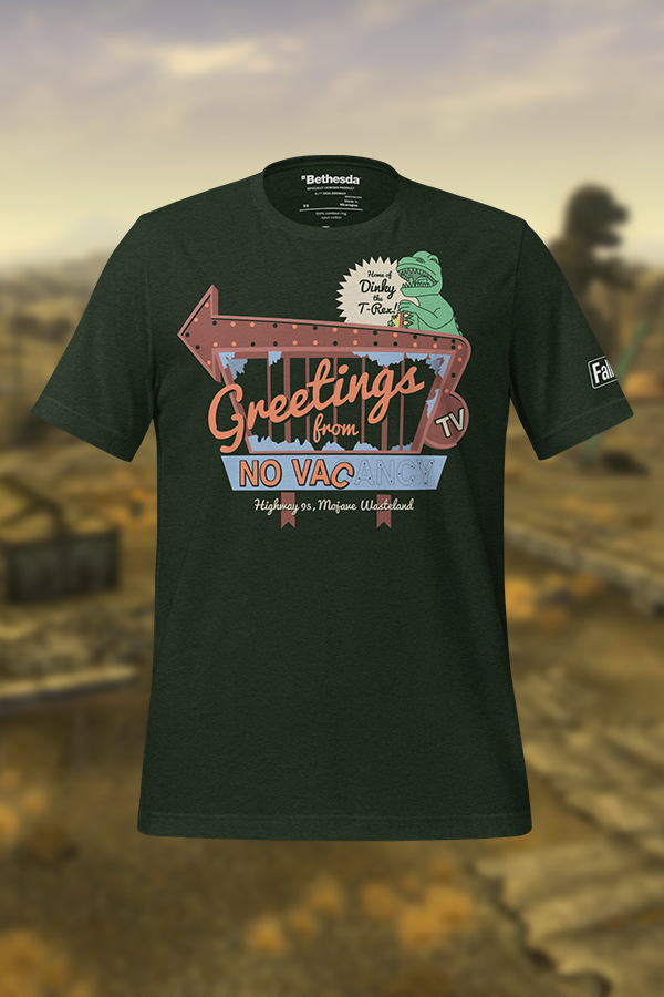 bethesda gear store international Fallout Greetings From Novac Tee