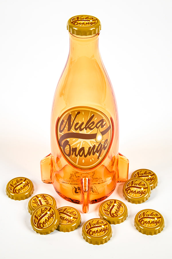 Fallout Nuka Cola Botella de vidrio naranja y tapón