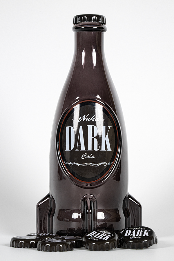 Fallout Nuka-Cola Dark Glasflasche und Verschluss