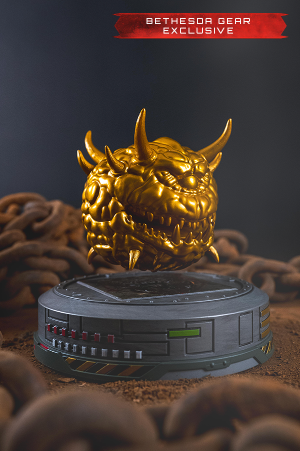 Figurina del cacodemone d'oro fluttuante di DOOM (1993) (esclusiva Bethesda Gear)