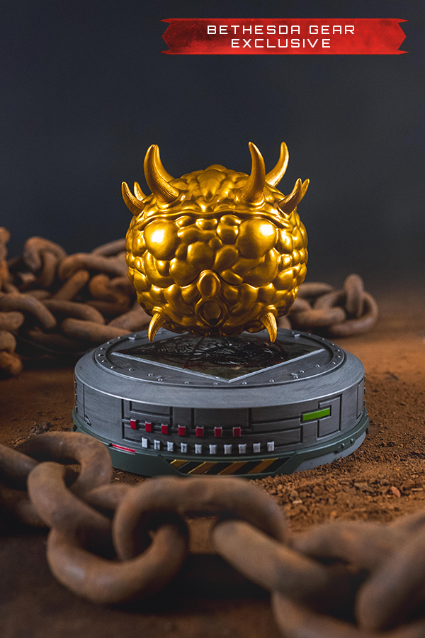 Figurina del cacodemone d'oro fluttuante di DOOM (1993) (esclusiva Bethesda Gear)