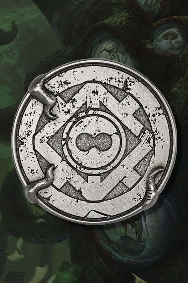 High angle shot of the back of the Elder Scrolls Online Keeper of Knowledge Challenge Coin