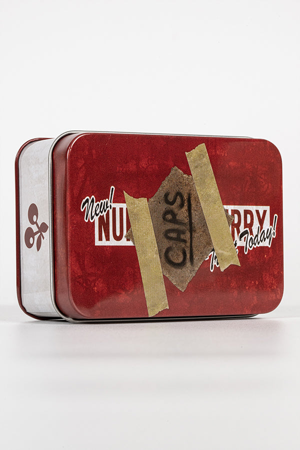 Serie di tappi di bottiglia Fallout Nuka Cherry con lattina da collezione