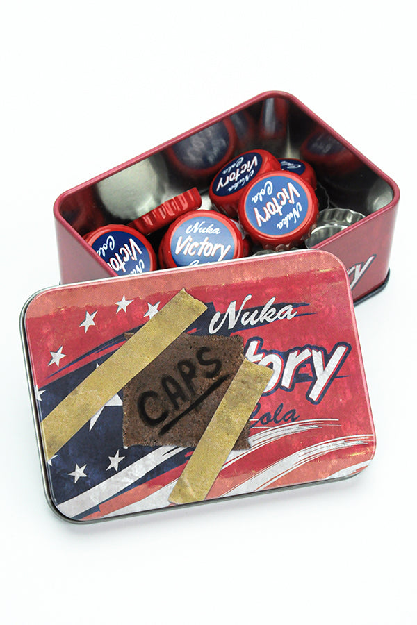 Serie de tapones de botella Fallout: Nuka Cola Victory con lata coleccionable