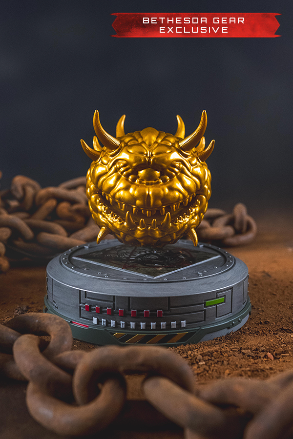 Figurina del cacodemone d'oro fluttuante di DOOM (1993) (esclusiva Bethesda Gear)