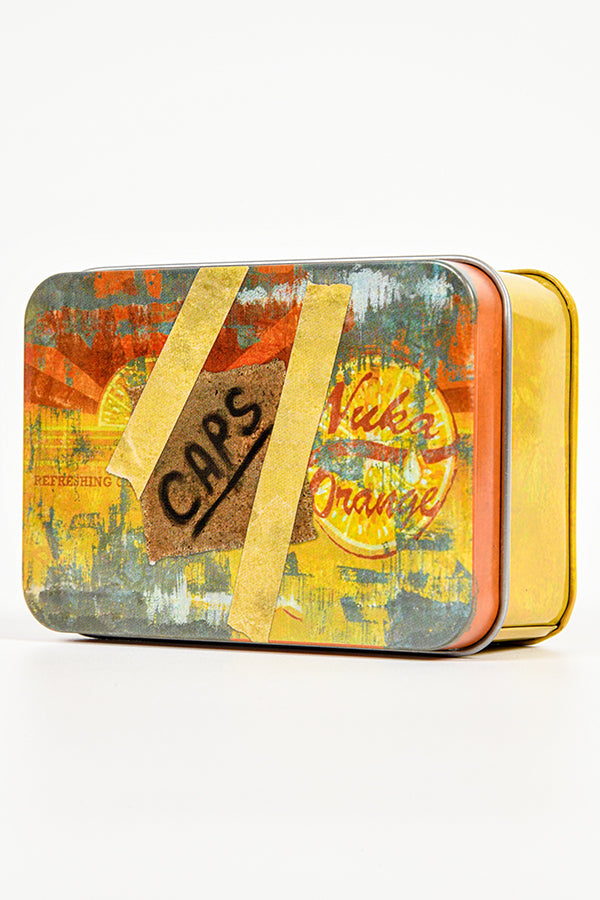 Tappi di bottiglia Fallout serie Nuka Orange con lattina da collezione