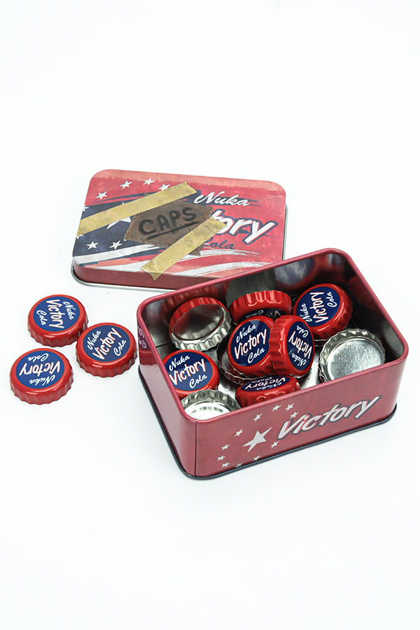 Serie de tapones de botella Fallout: Nuka Cola Victory con lata coleccionable
