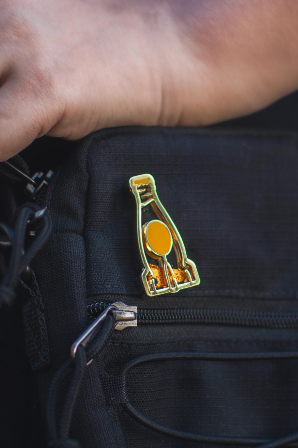 Fallout Nuka Orange Glitter Pin