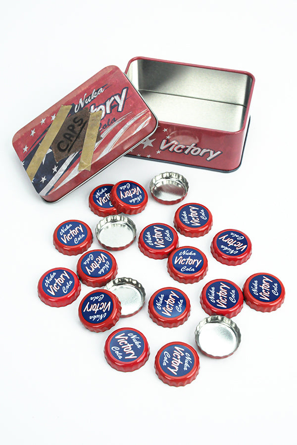 Serie de tapones de botella Fallout: Nuka Cola Victory con lata coleccionable
