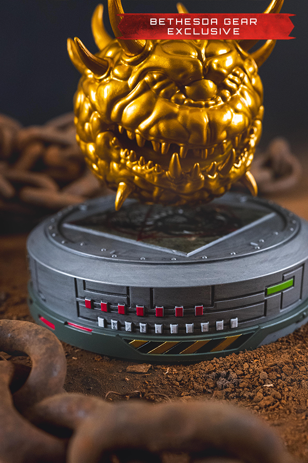 Figurina del cacodemone d'oro fluttuante di DOOM (1993) (esclusiva Bethesda Gear)