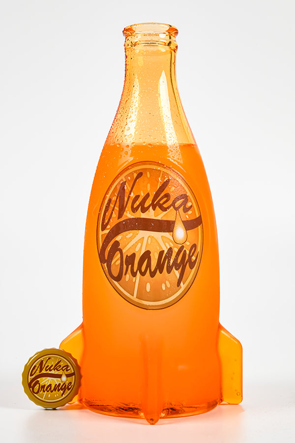 Fallout Nuka Cola Botella de vidrio naranja y tapón