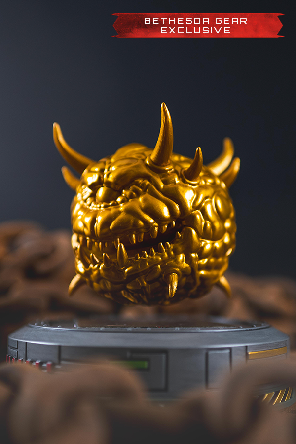 Figurina del cacodemone d'oro fluttuante di DOOM (1993) (esclusiva Bethesda Gear)