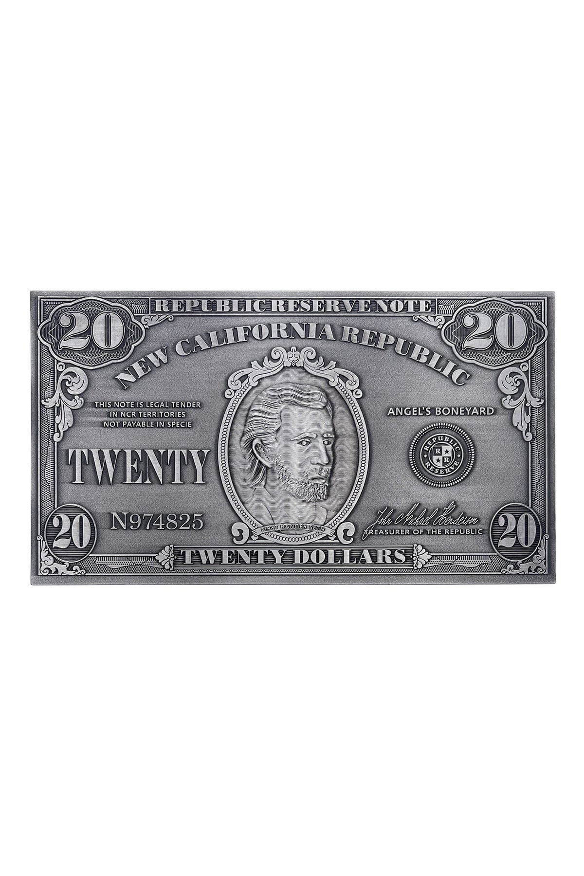 Fallout New Vegas Replica NCR $20 Bill - Satin Nickel (Bethesda Gear Exclusive)