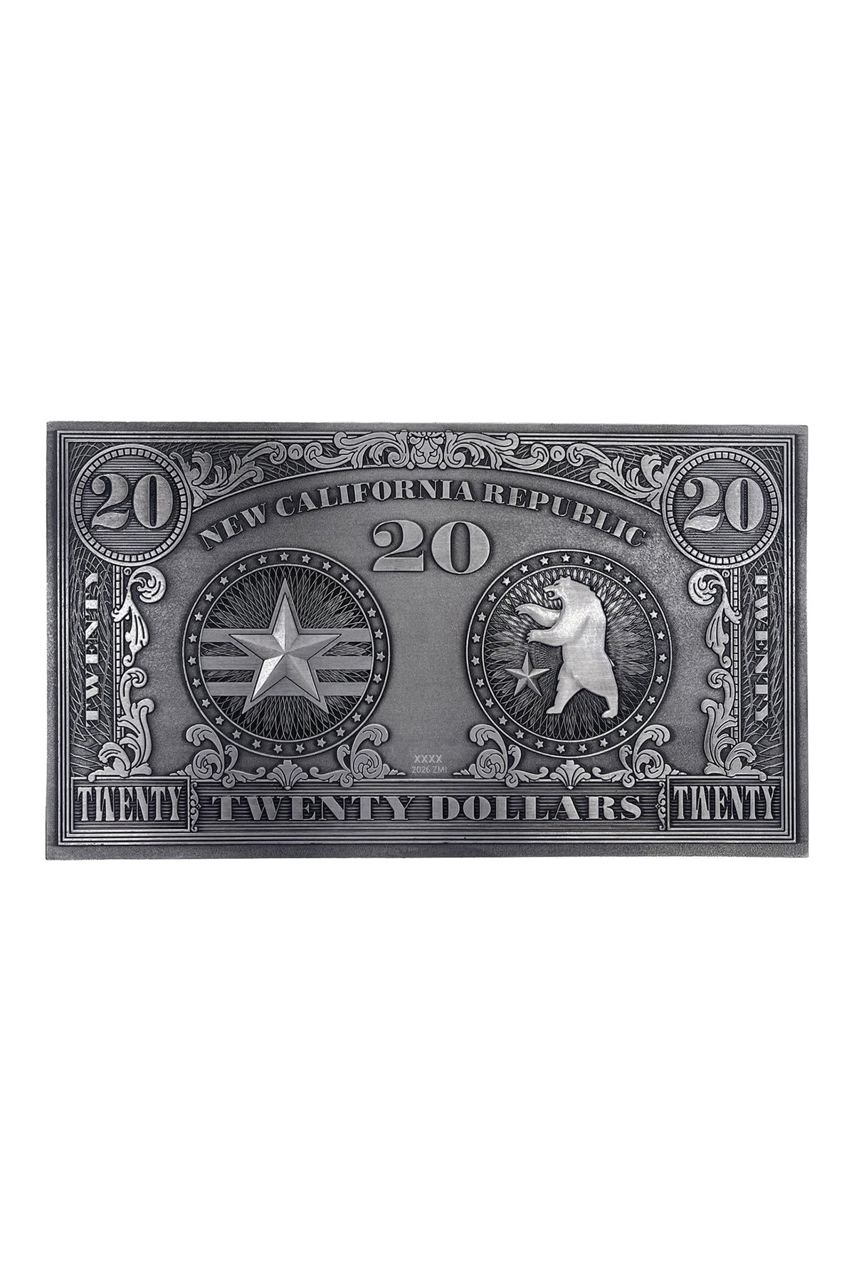 Fallout New Vegas Replica NCR $20 Bill - Satin Nickel (Bethesda Gear Exclusive)