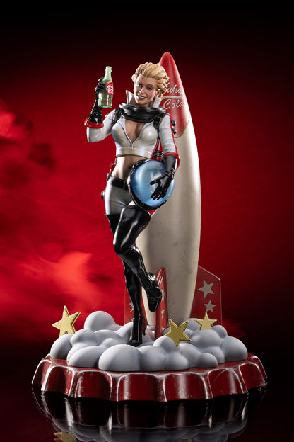 Estatua del traje cohete de Nuka-Girl de Fallout