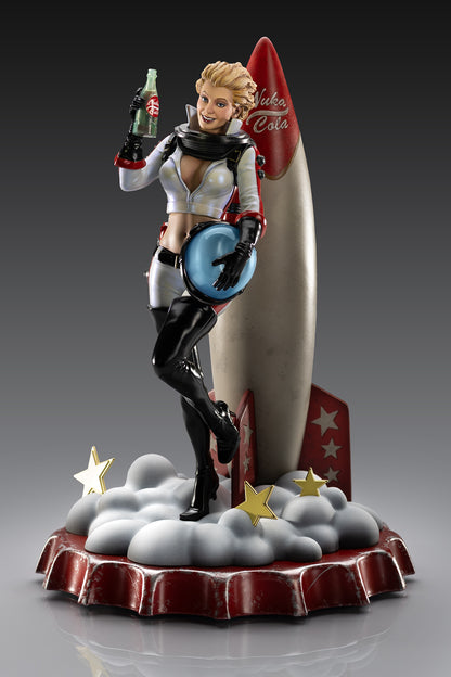 Estatua del traje cohete de Nuka-Girl de Fallout