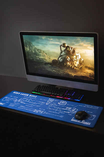 Tappetino per mouse oversize con schemi del fucile laser di Fallout