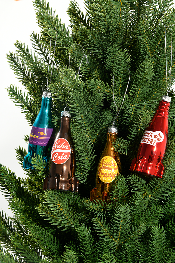 Fallout Nuka-Cola Glass Bottle Tree Ornament Set