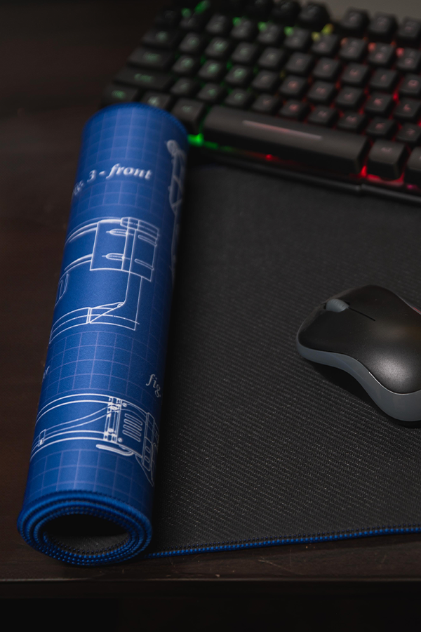 Tappetino per mouse oversize con schemi del fucile laser di Fallout