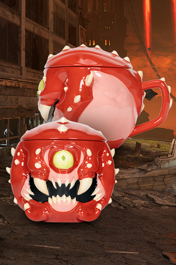 Mug en céramique DOOM Cacodemon avec couvercle