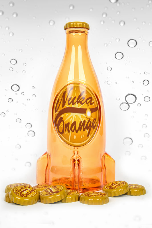 Fallout Nuka Cola Botella de vidrio naranja y tapón