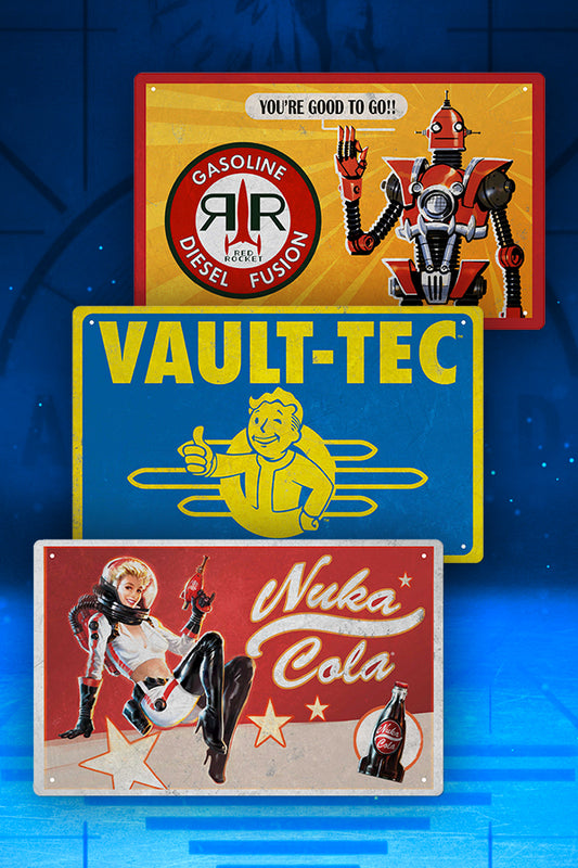 Set di cartelli in latta Fallout Essential