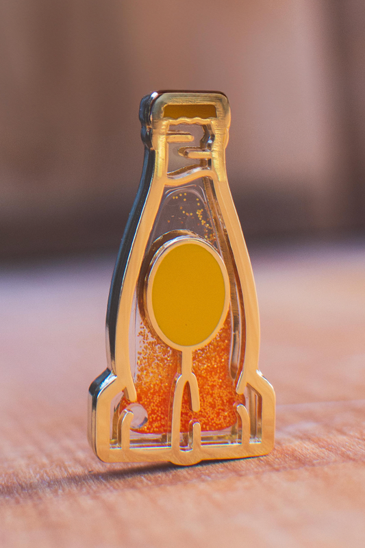Fallout Nuka Orange Glitter Pin