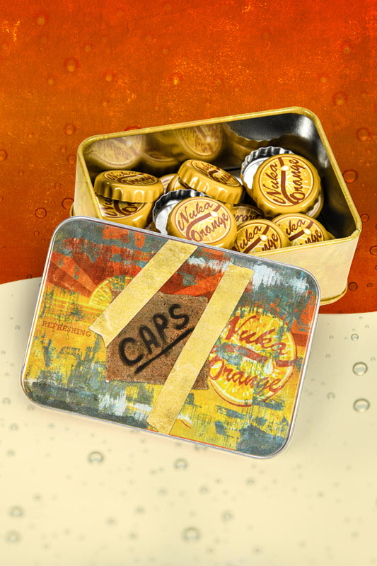 Fallout Bottle Caps Series Nuka Orange avec boîte à collectionner