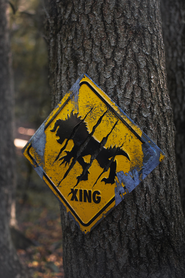 Fallout Deathclaw Crossing Metal Sign