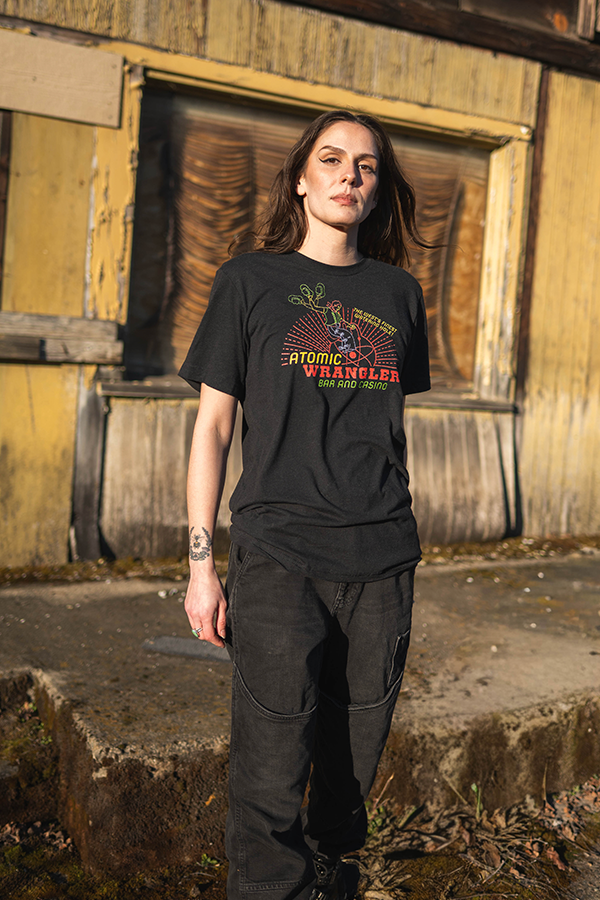 Atomic Rangler Sign Fallout New Vegas Atomic Wrangler Casino Tee – Bethesda International ...