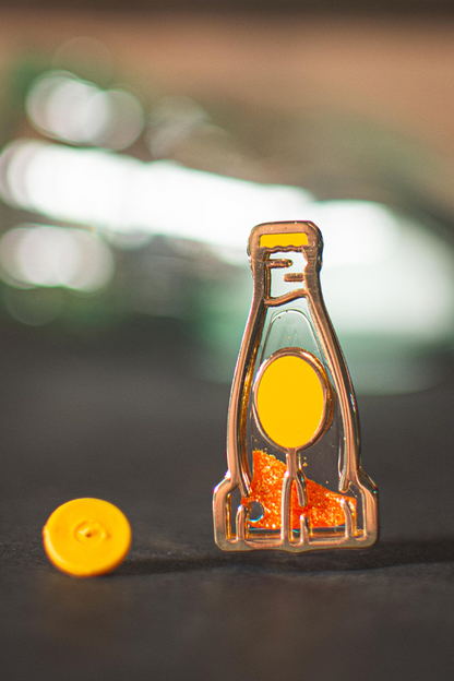 Fallout Nuka Orange Glitter Pin