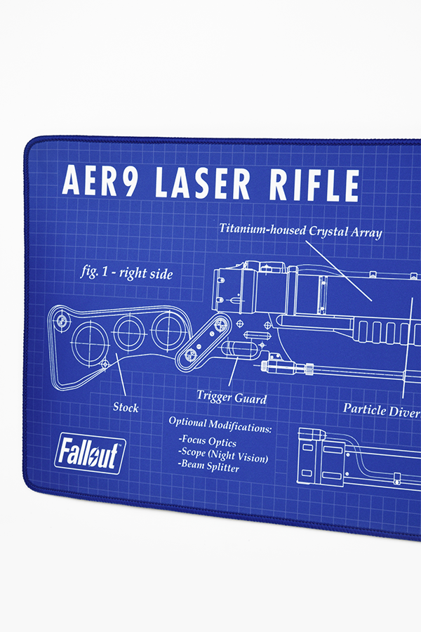 Tappetino per mouse oversize con schemi del fucile laser di Fallout