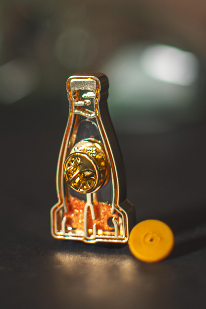 Fallout Nuka Orange Glitter Pin