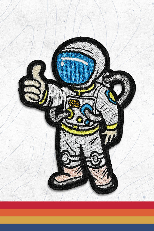 Astronaut Embroidery Patch Astronaut Floating in Space Coffee