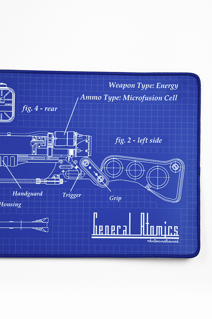 Tappetino per mouse oversize con schemi del fucile laser di Fallout
