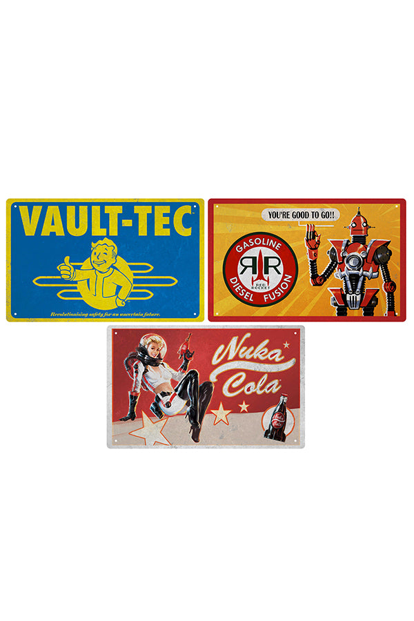 Set di cartelli in latta Fallout Essential