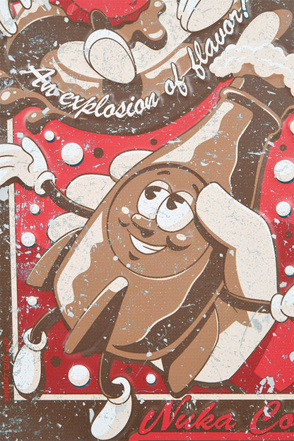 Cartello pubblicitario vintage di Fallout Nuka-Cola in metallo