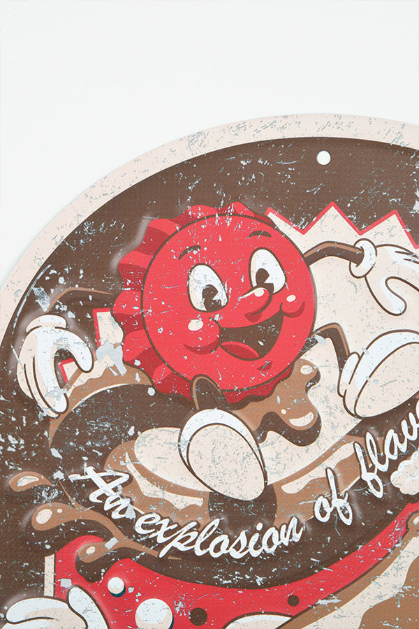 Cartello pubblicitario vintage di Fallout Nuka-Cola in metallo