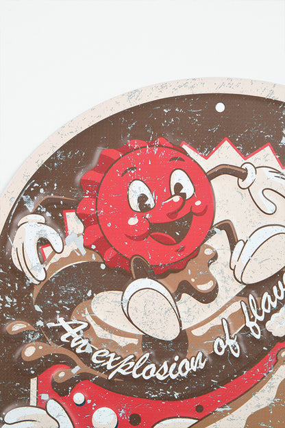 Cartello pubblicitario vintage di Fallout Nuka-Cola in metallo