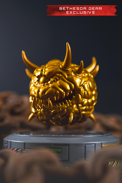 Figurina del cacodemone d'oro fluttuante di DOOM (1993) (esclusiva Bethesda Gear)