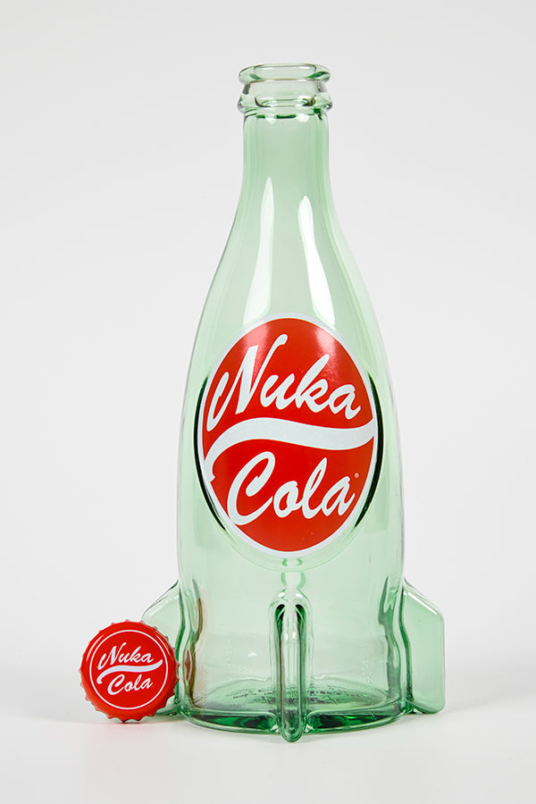 Image of the Fallout Nuka Cola Glass Bottle next to cap