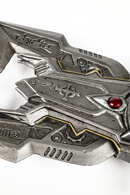 Image: DOOM Eternal Crucible Hilt Replica closeup of blade guard